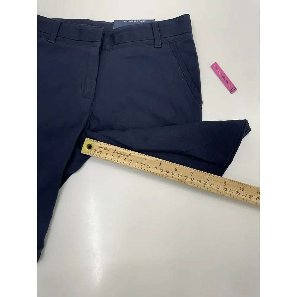 Nautica Girls School Uniform Shorts Size 10 Adjustable Skinny Bermuda Blue NWTs